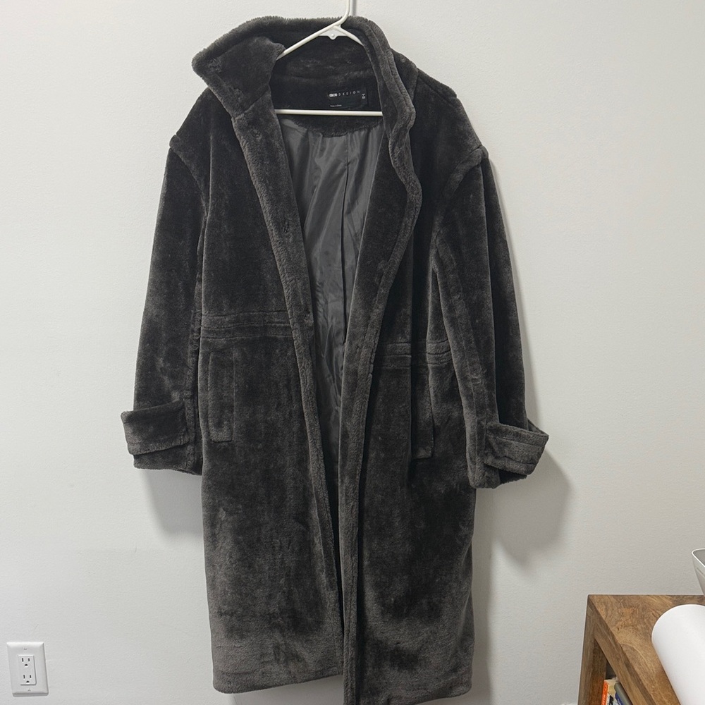 ASOS Dark grey Faux Fur Coat